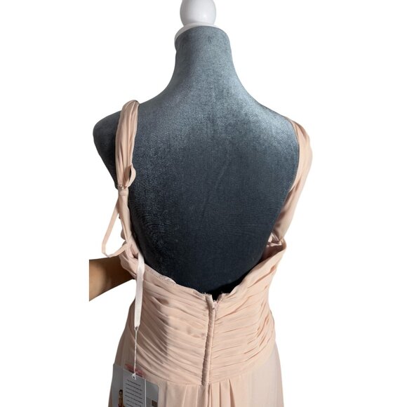 NWT Morilee Madeline Gardner Blush Pink Pleated Formal Gown Size 18 - Picture 7 of 7